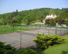 Chainlink tennis court fence